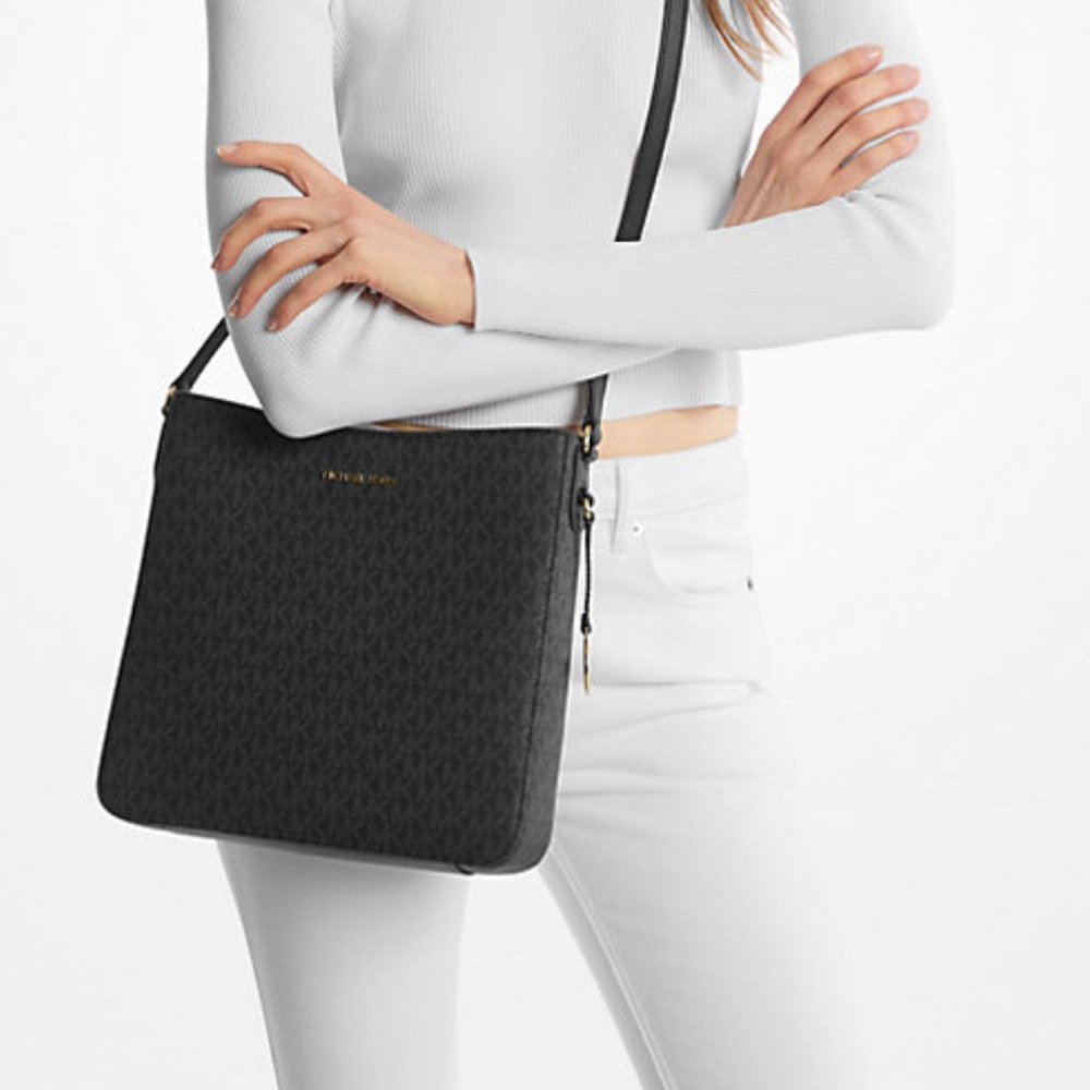 Michael Kors Charcoal Monogram Shoulder Bag - Picture 4 of 10